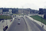 Looking to the north down Leith Street from the pedestrian bridge over the street