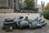 Sculptures on the pavement outside St Mary's Cathedral at the top of Leith Walk  - 'Hand'  by Eduardo Paolozzi