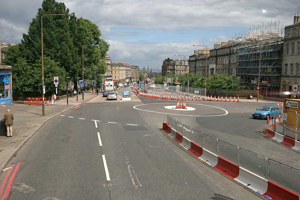 Leith Walk and the junction, formerly a roundabout, with London Road