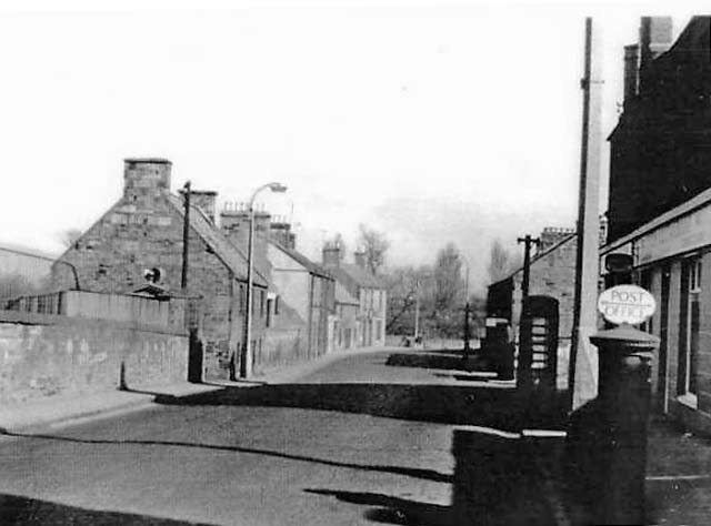 Looking to the east along the Water of Lieth and Longstone Road from the Longstone Inn  -  photographed around 1960