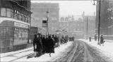 Lothian Road  -  Looking towards Princes Street  -  Waiting in the snow for a tram