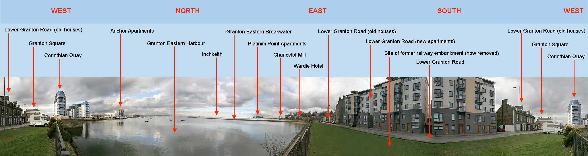 'Three hundred and sixty degree view' from Lower Granton Road