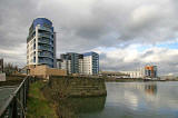 Lower Granton Road  -  looking towards Corinthian Quay apartments, Granton Square