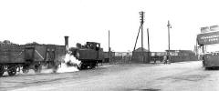 Train and Bus beside Granton Harbour at Granton Square - 1958