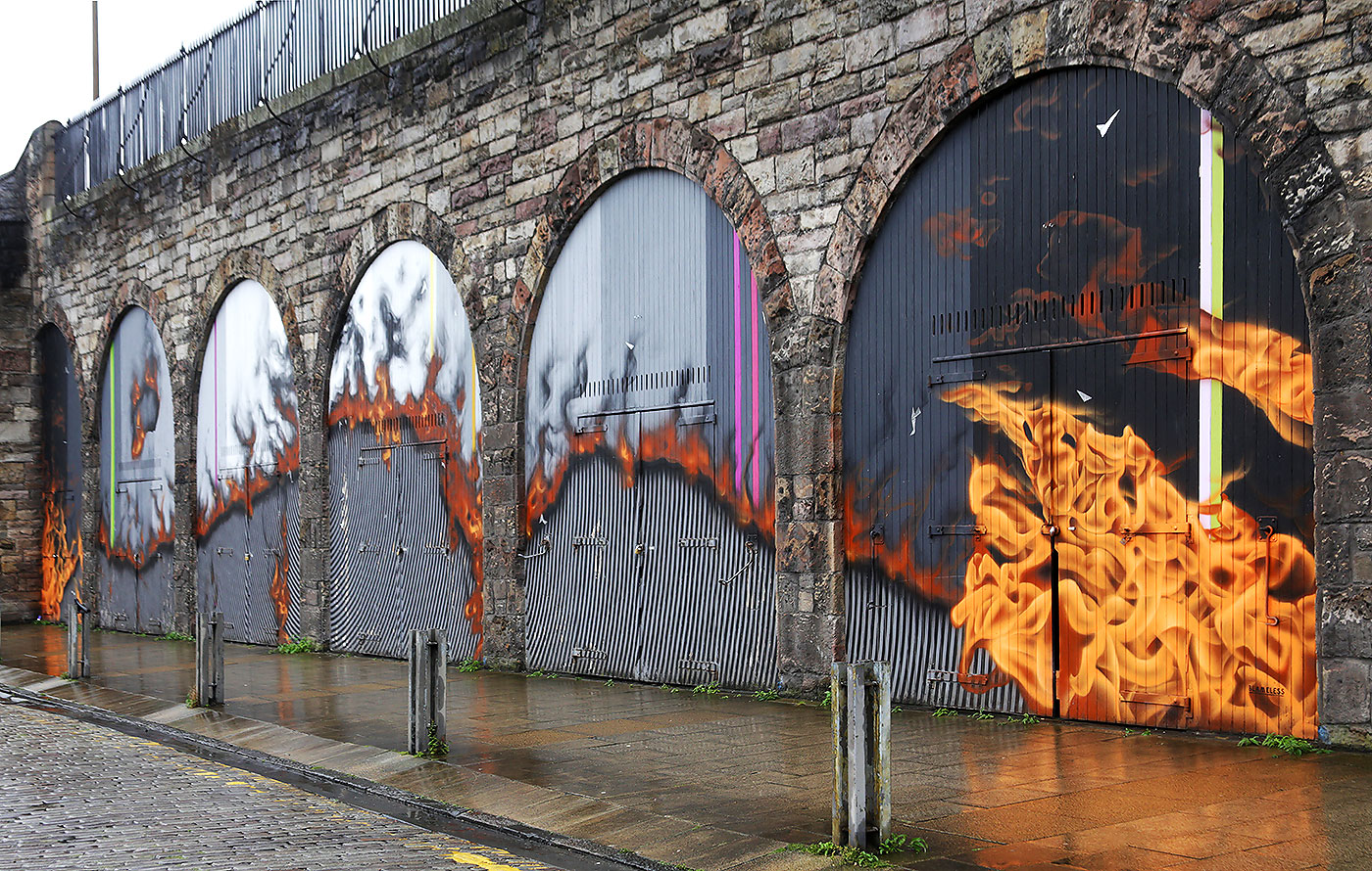 Street Art and Graffiti, Edinburgh, Market Street  -  from 2014