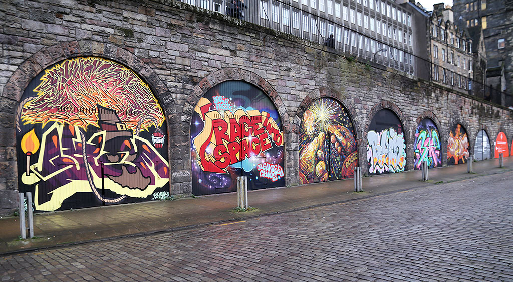 Street Art and Graffiti, Edinburgh, Market Street  -  from 2014