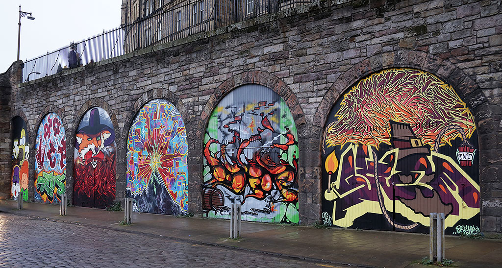 Street Art and Graffiti, Edinburgh, Market Street  -  from 2014