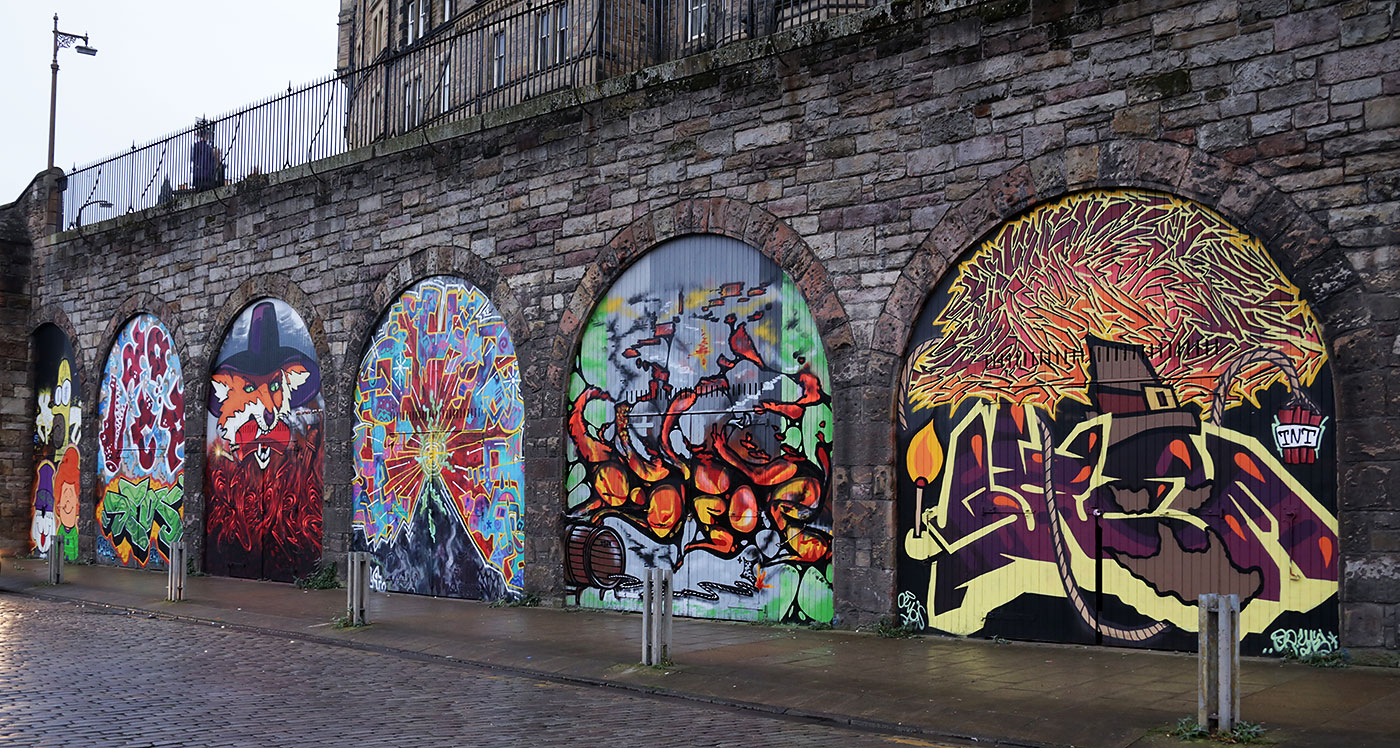 Street Art and Graffiti, Edinburgh, Market Street  -  from 2014