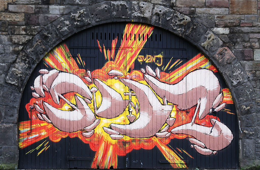 Street Art and Graffiti, Edinburgh, Market Street  -  from 2014