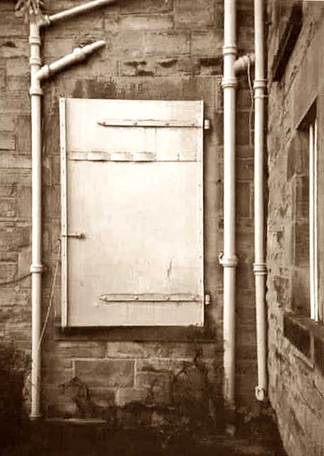 A steel plate used to create an air raid shelter at a house in Mayfield Road, South Edinburgh