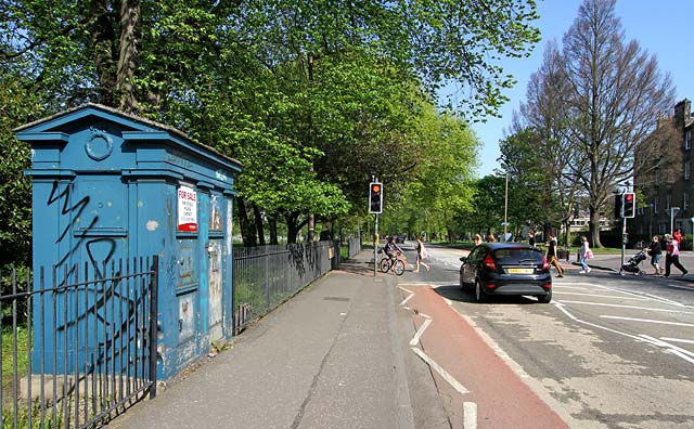 Police Box in Melville Drive beside the entrance to Jawbone Walk in The Meadows  -  For Sale, May 2012