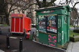 Police Box and Snack Bar, Lauriston Place, at the northern end of Middle Meadow Walk  March 2009