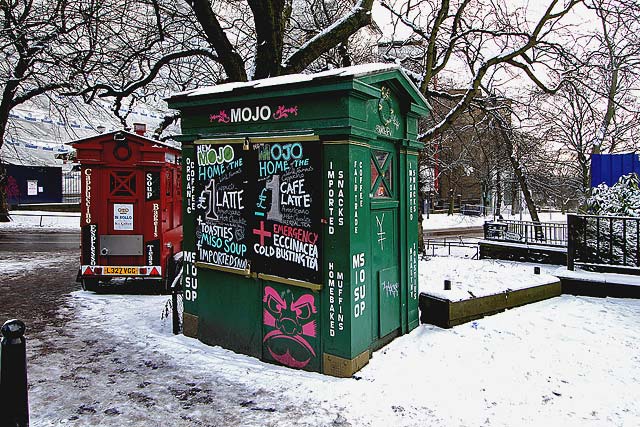 Police Box and Reproduction Police Box, Lauriston Place, at the northern end of Middle Meadow Walk  January 2010