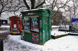 Police Box and Snack Bar, Lauriston Place, at the northern end of Middle Meadow Walk  January 2010