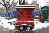 Police Box and Snack Bar, Lauriston Place, at the northern end of Middle Meadow Walk  January 2010