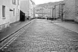 Cobbles at the top of Arthur Street, now named New Arthur Place