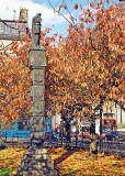 The Brass Founders' Pillar in Nicolson Square  -  photographed 2 November, 2003