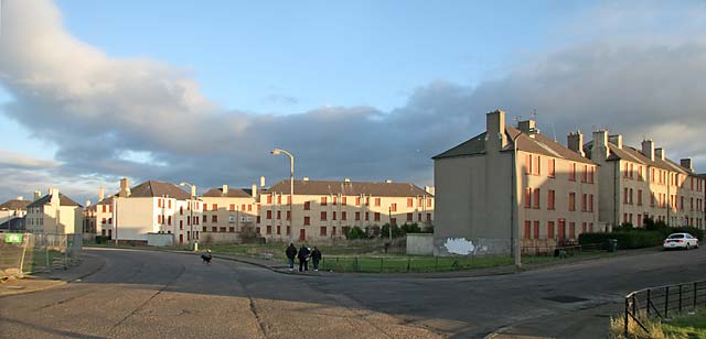 Niddrie Mains Drive from Wauchope Terrace, shortly before demolition