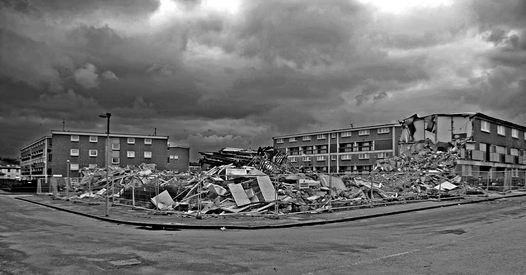 Pennywell Grove  -  just after demolition started  -  looking to the SW  -  2007