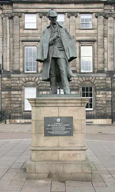 Statue of Sherlock Homes,  created by Arthur Conan Doyle who lived close to this spot at Picardy Place