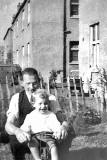 Bob sinclair and his dad - Photo taken behind 317 Pilton Avenue, around 1938