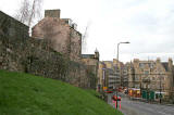 Looking down the Pleasance towards Holyrood Road and St Mary Street