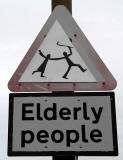 Portobello Road, Edinburgh  -  Unofficial Road Sign 'Elderly People'
