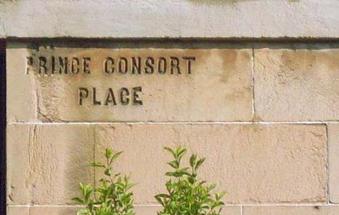 Old street names on buildings in Leith  -  Prince Consort Place, Leith