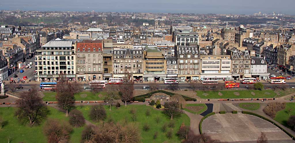 View from Edinburgh Castle - Princes Street between Castle Street and Frederick Street - 2007