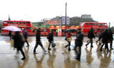 Snack Bar and old Routemaster buses in Princes Street  -  December 2011
