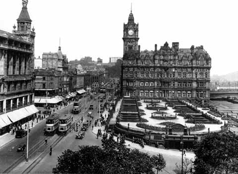 Princes Street  -  Looking East from Scott Monument  -  c.1930