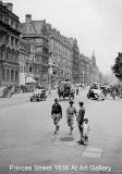 Looking down on Waverley Bridge from the Scott Monument - 1936