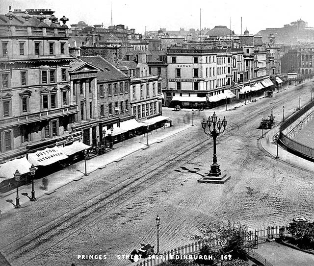 Looking east towards Calton Hill from the Scott Monument - Photograph by Begbie