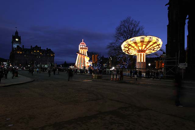 Princes Street - Helter Skelter and Wave Swinger  -  December 2011