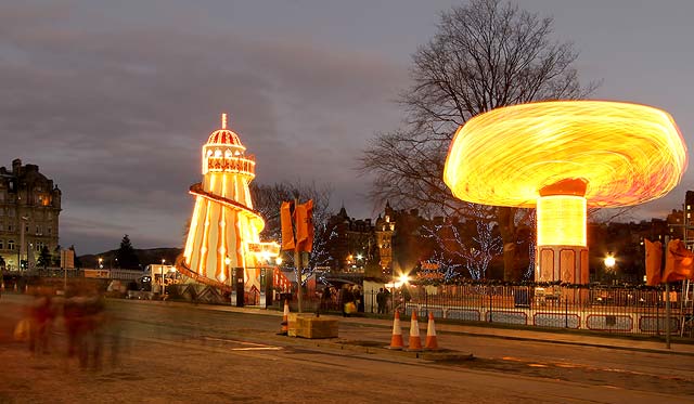 Princes Street - Helter Skelter and Wave Swinger  -  December 2011