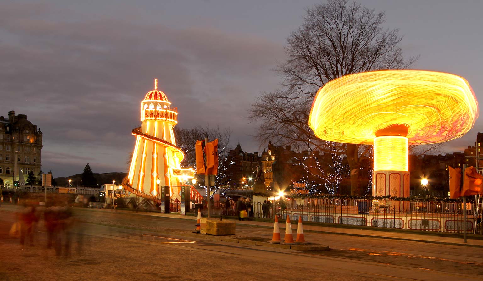 Princes Street - Helter Skelter and Wave Swinger  -  December 2011