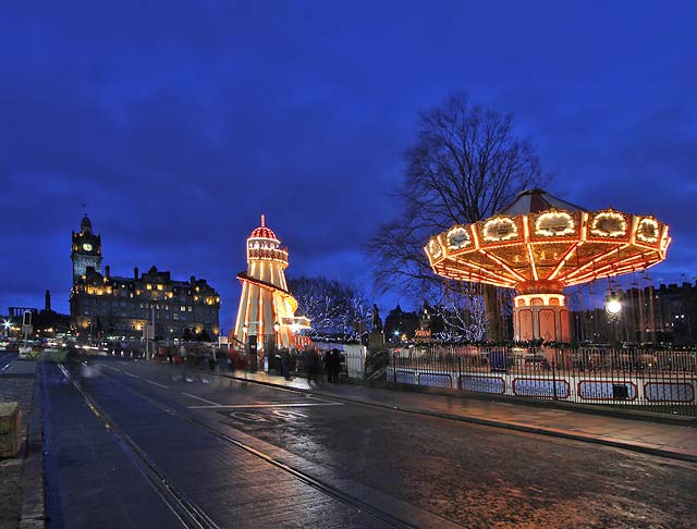 Princes Street - Helter Skelter and Wave Swinger  -  December 2011