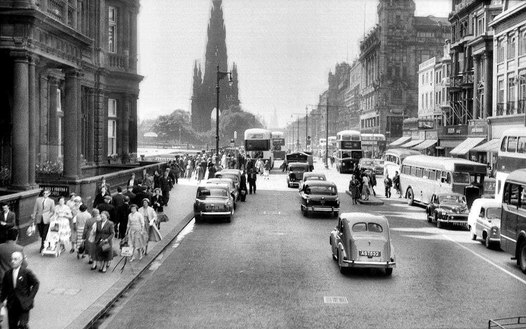 Looking west along Princes Street from the East End  -  1959