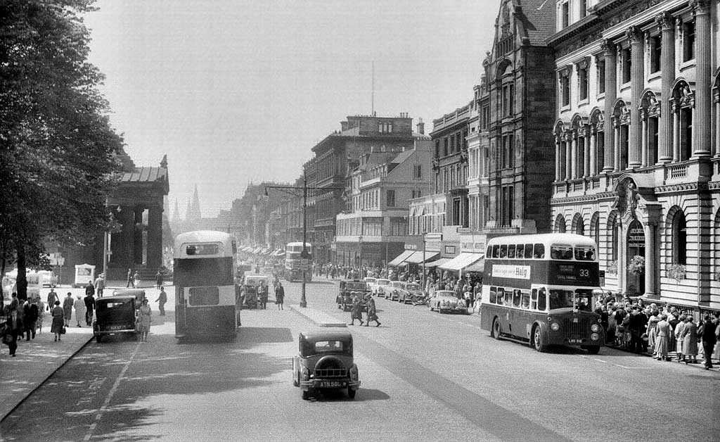 Looking west along Princes Street from the East End  -  1959