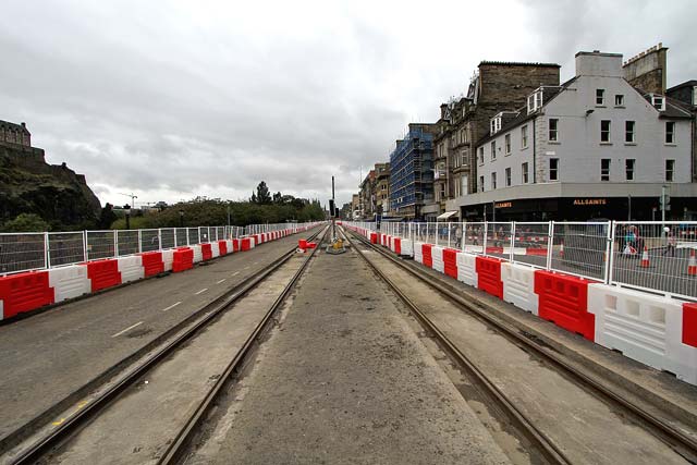 Tram works -  Princes Street  -  View from near Frederick Street  -   October 2011