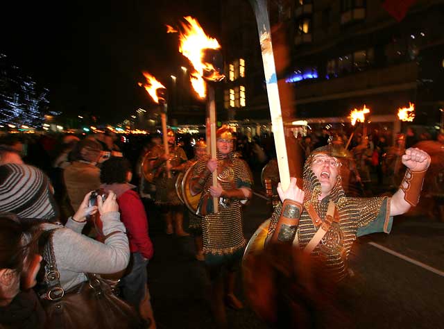 Torchlight Procession to Calton Hill  -  December 29, 2008  -  Passing along Princes Street