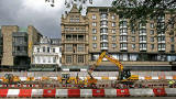 Preparing Princes Street for the arrival of trams in 2011