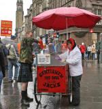 A Sctosman at a Burger Bar at the West End of Princes Street  -  November 2005