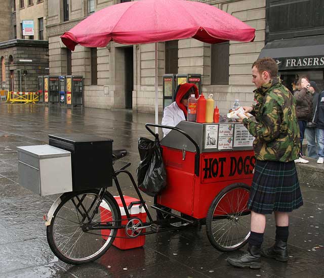 A Sctosman at a Burger Bar at the West End of Princes Street  -  November 2005