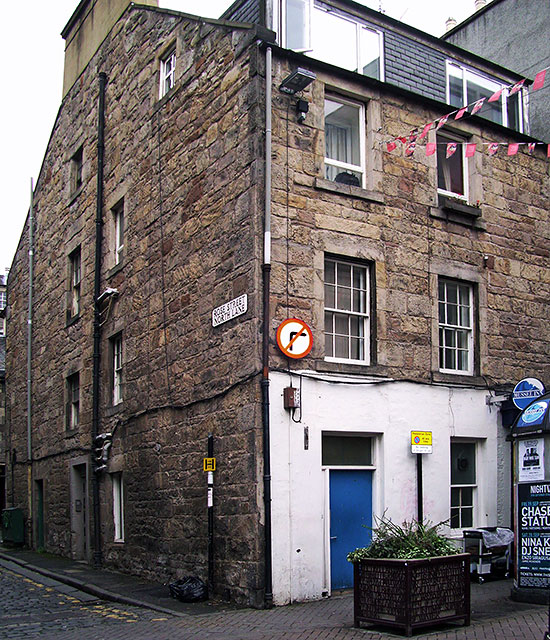 Police Box in a building on the corner of Rose Street and Rose Street North Lane