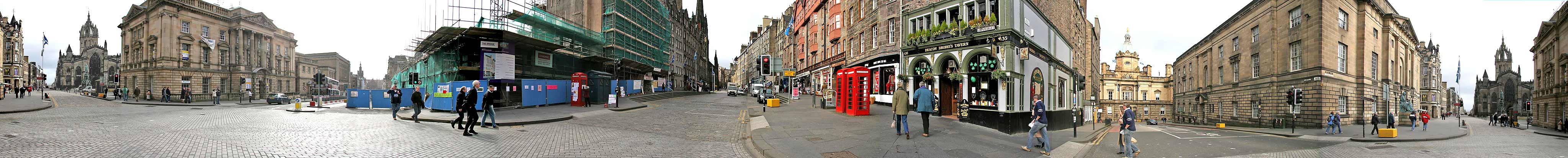 The Royal Mile  -  360 degree panoramic view from the junction with Bank Street and George IV Bridge