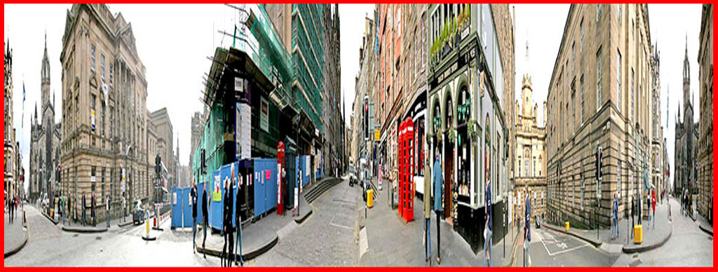 The Royal Mile  -  360 degree panoramic view from the junction with Bank Street and George IV Bridge