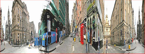 Royal Mile Panorama, distorted  -  Photo taken 2007