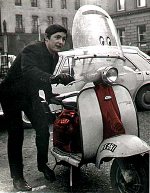 Jim O'Meara and his Lambretta scooter in St Andrew Square early1960s