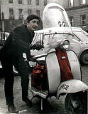 Jim O'Meara and his Lambretta scooter in St Andrew Square,  early-1960s